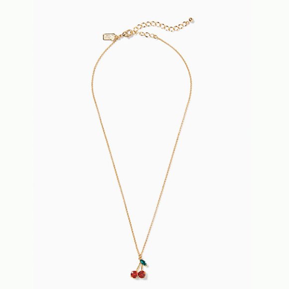 NWT Kate Spade New York Cherry Mini Pendant Necklace - Picture 2 of 4